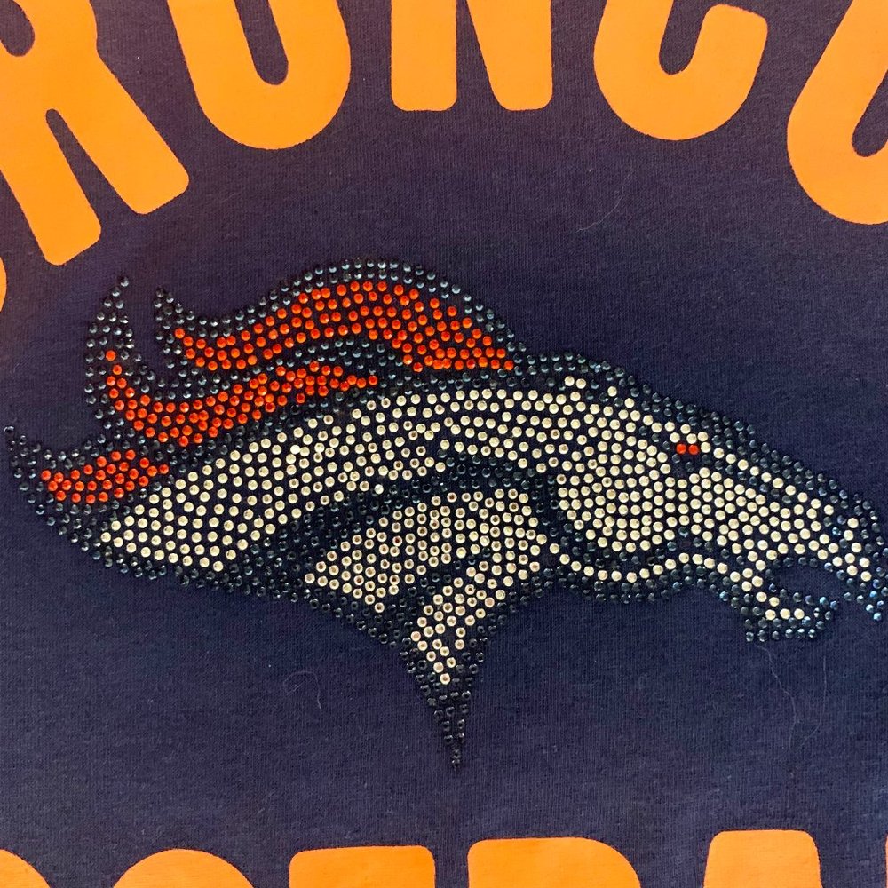 Denver Broncos Touch Women's Waffle Long Sleeve T-Shirt Navy Orange - Small - Picture 9 of 11